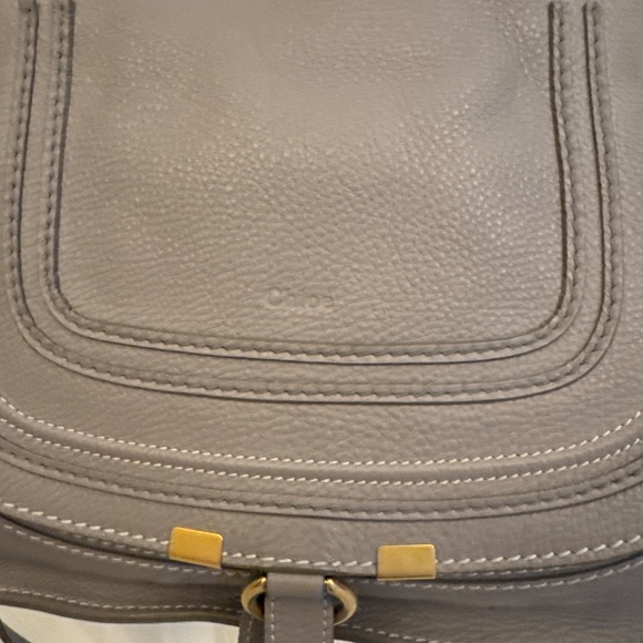 Chloe Medium Marcie Leather Satchel Handbag - Cashmere Grey - Picture 2 of 11